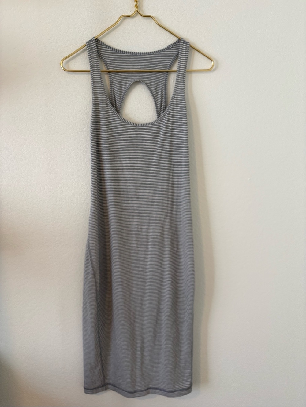 lululemon athletica Gray Striped Racerback long Dress